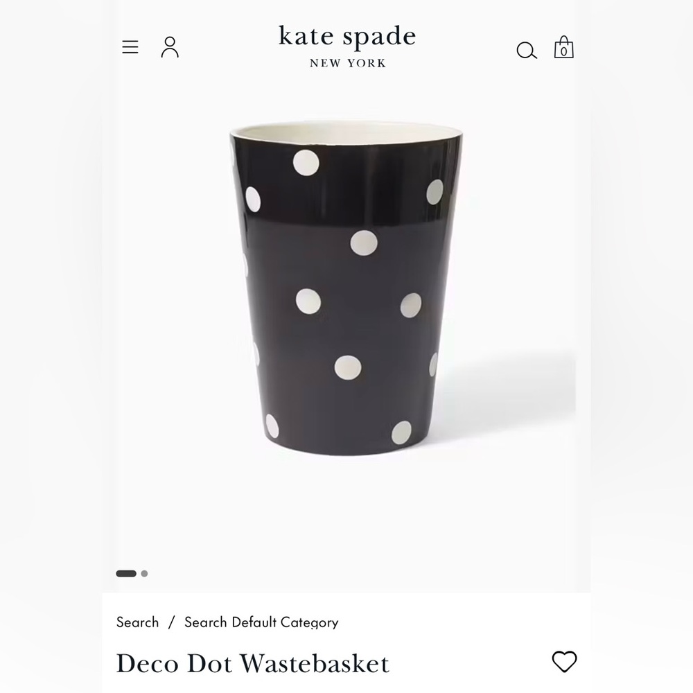 ISO Kate Spade Deco Dot Wastebasket